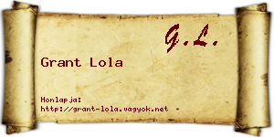 Grant Lola névjegykártya